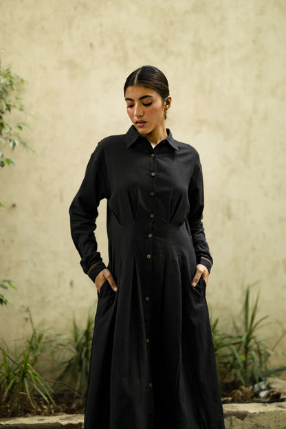 Cecile | Solid Shirt Dress