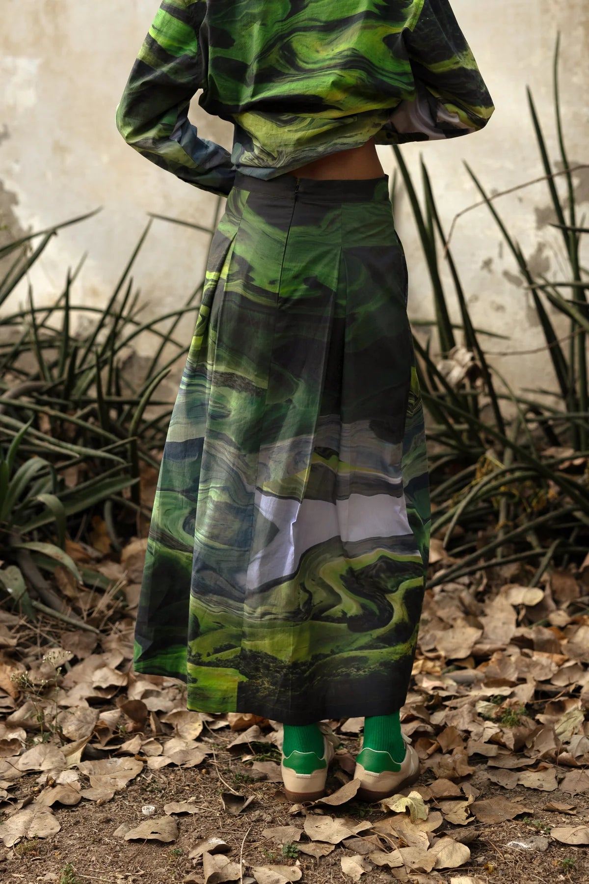 Judy | Printed Green Skirt