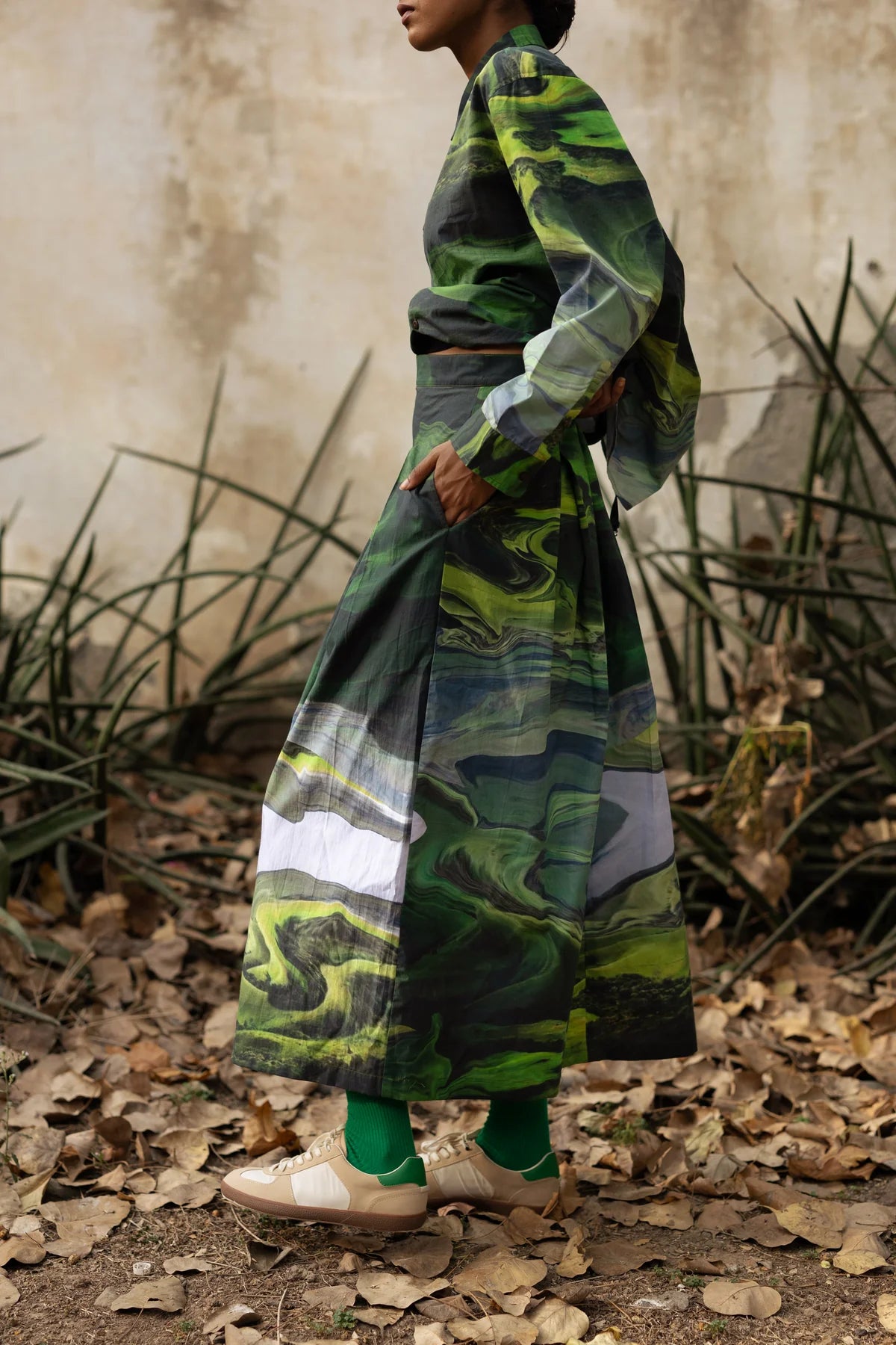 Judy | Printed Green Skirt