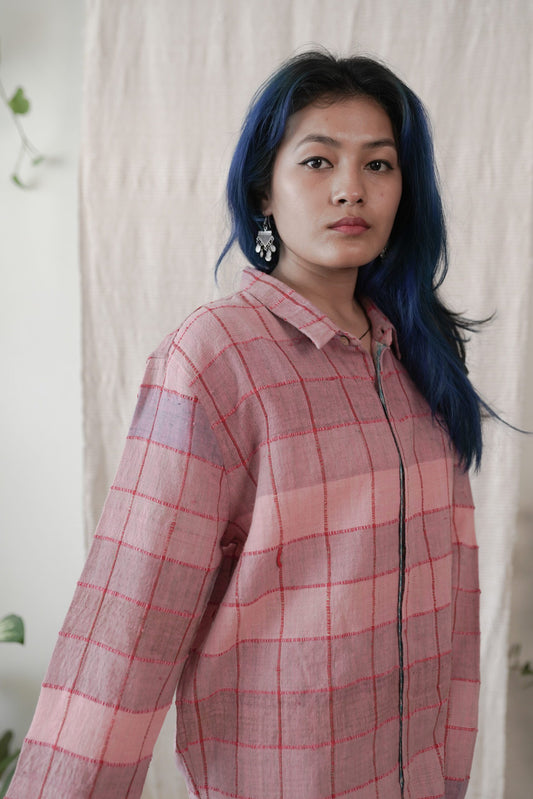 Pink Flush| Kala Cotton Checked Shirt