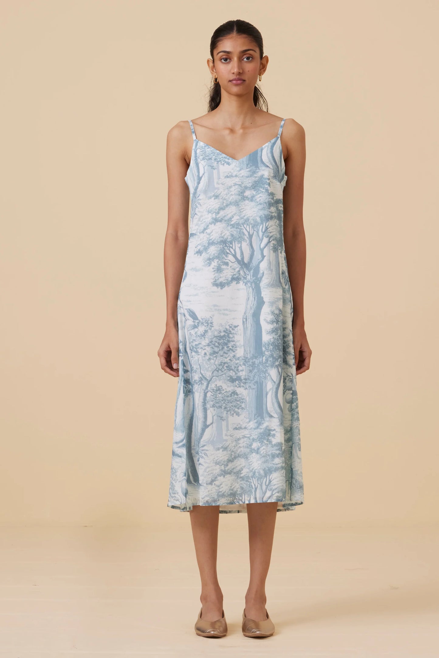 Aseel | Blue Print Handwoven Dress