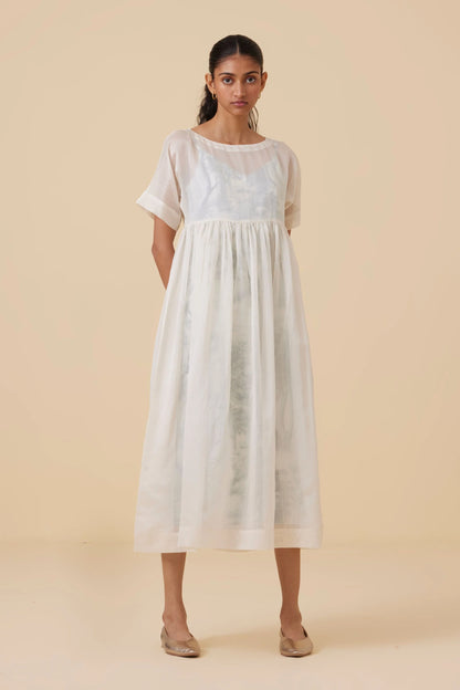 Aseel | Blue Print Handwoven Dress