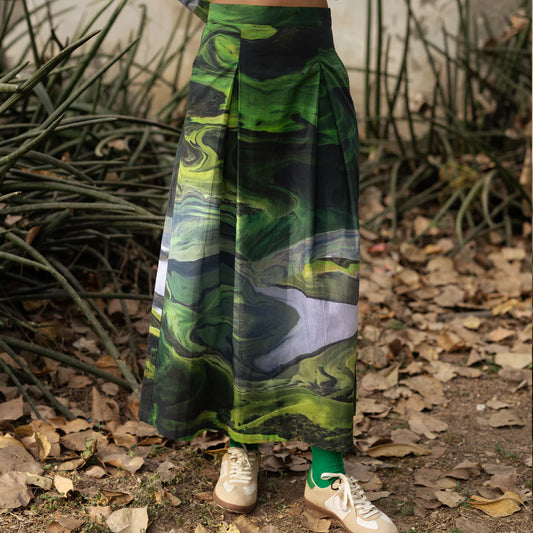 Judy | Printed Green Skirt