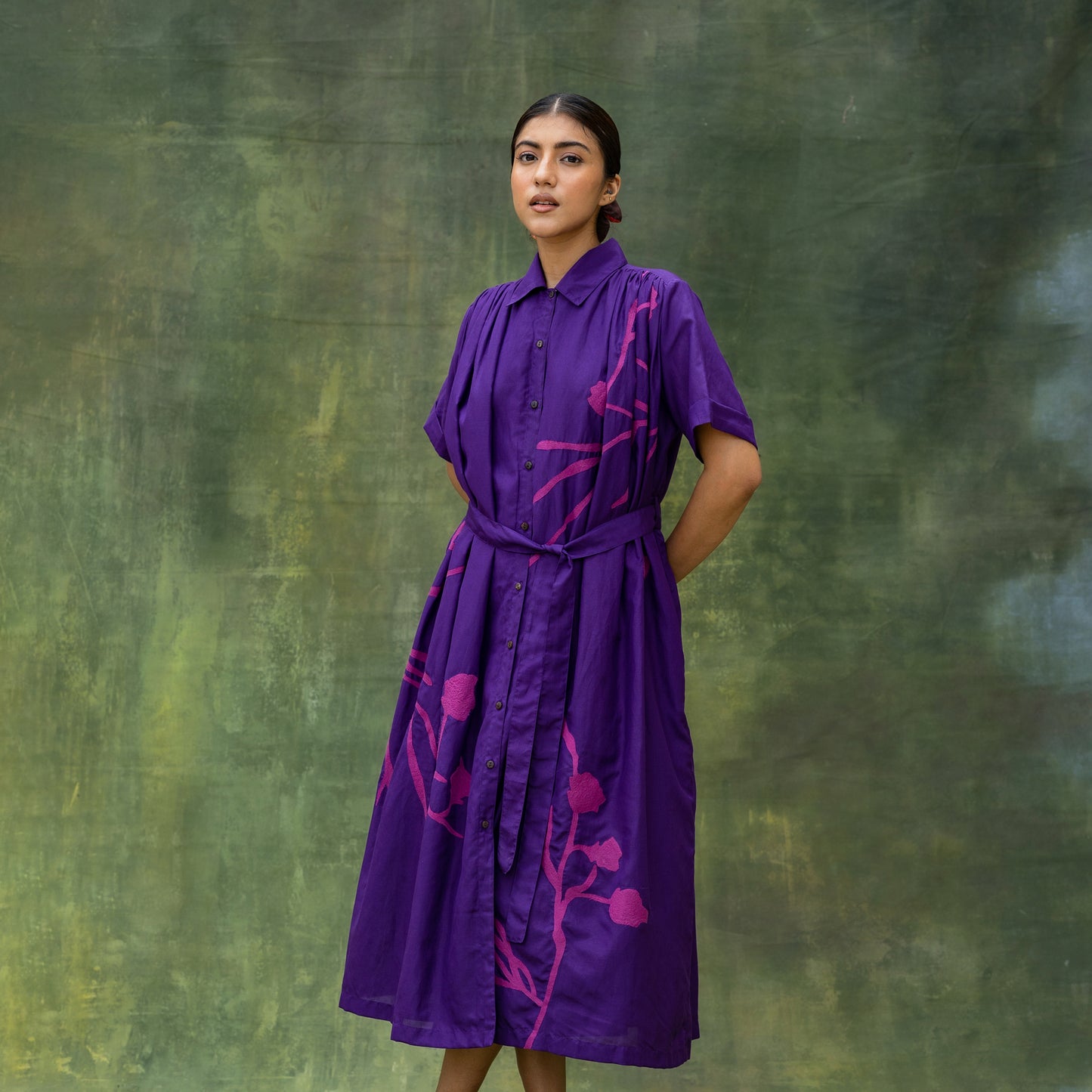 Zora | Embroidered Button-down Dress