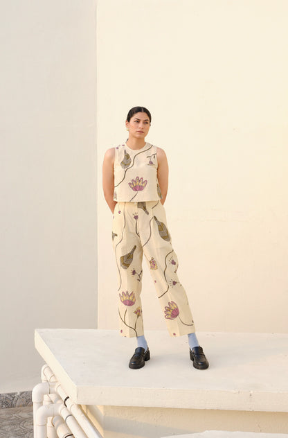 Kurinji Creeper Trousers | Handpainted Trousers