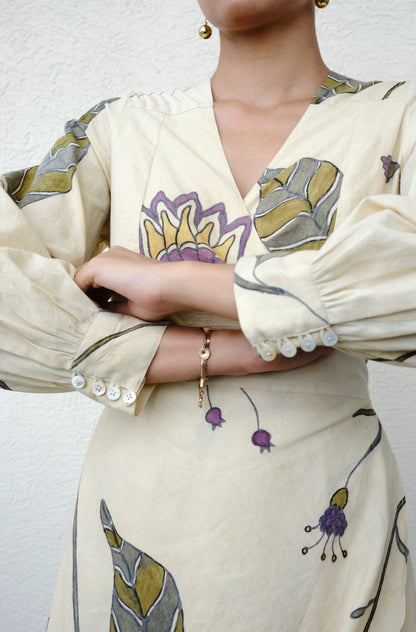 Valley of Kurinji | Hand-painted Wrap Dress