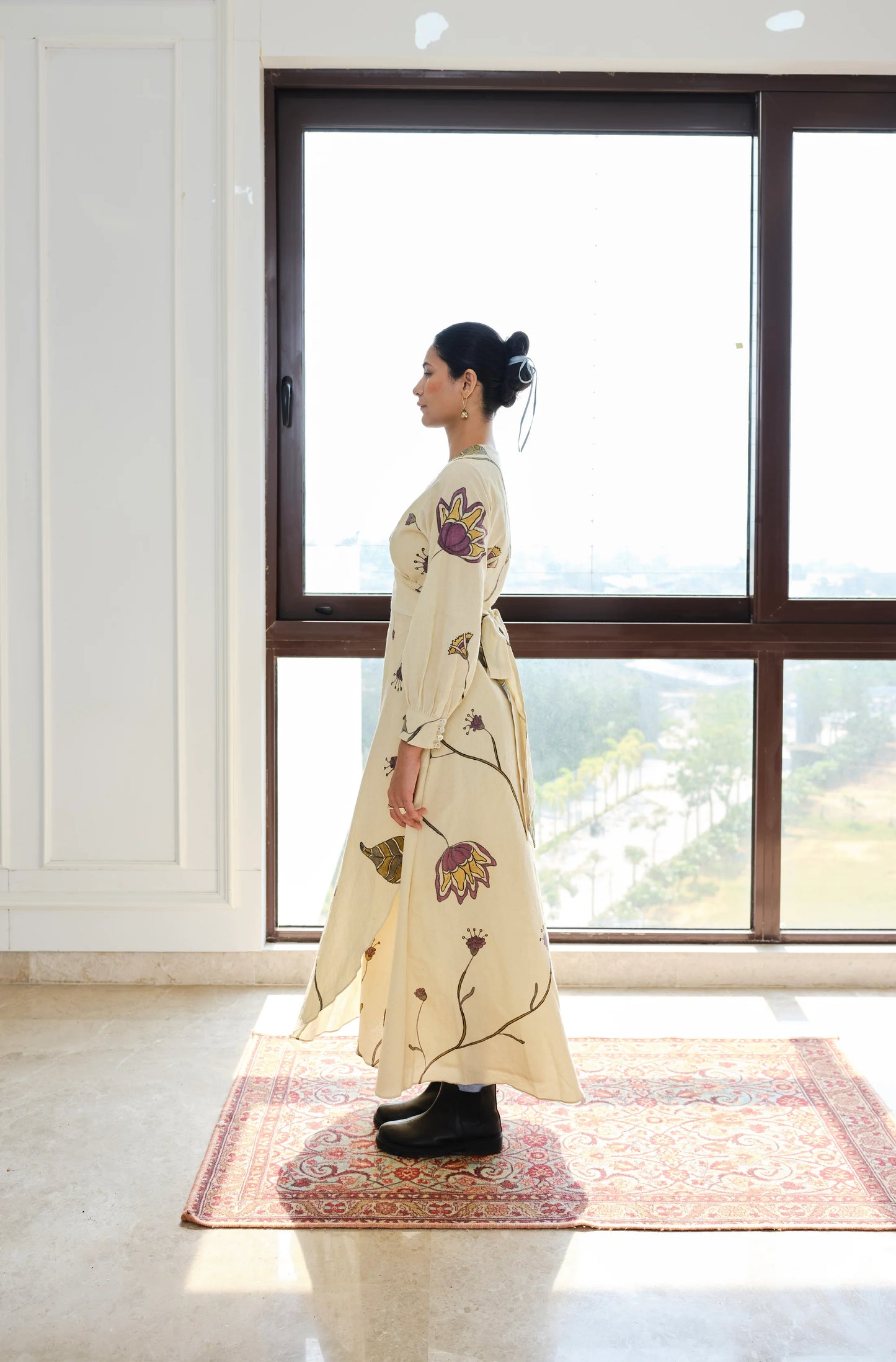 Valley of Kurinji | Hand-painted Wrap Dress