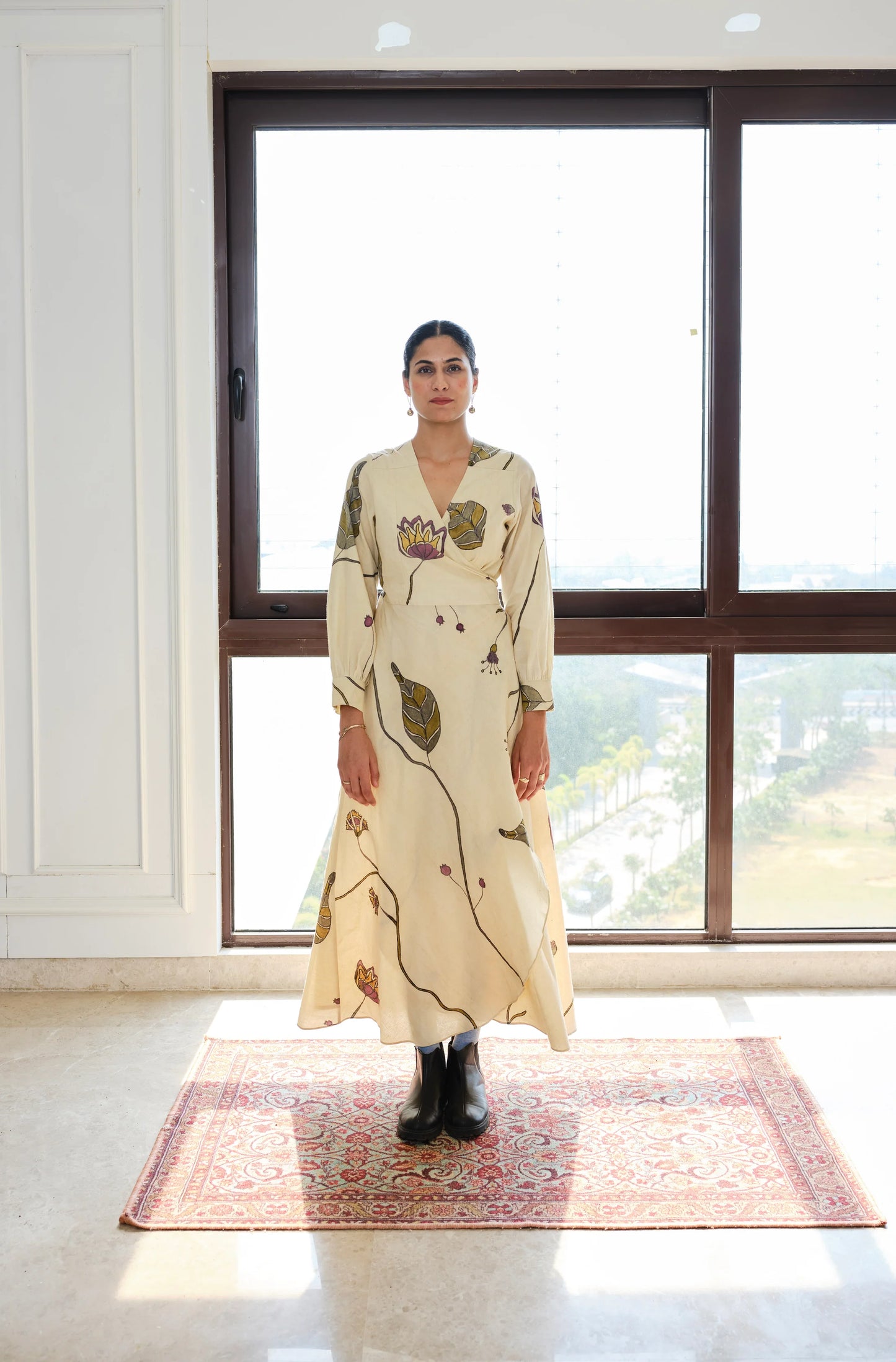 Valley of Kurinji | Hand-painted Wrap Dress