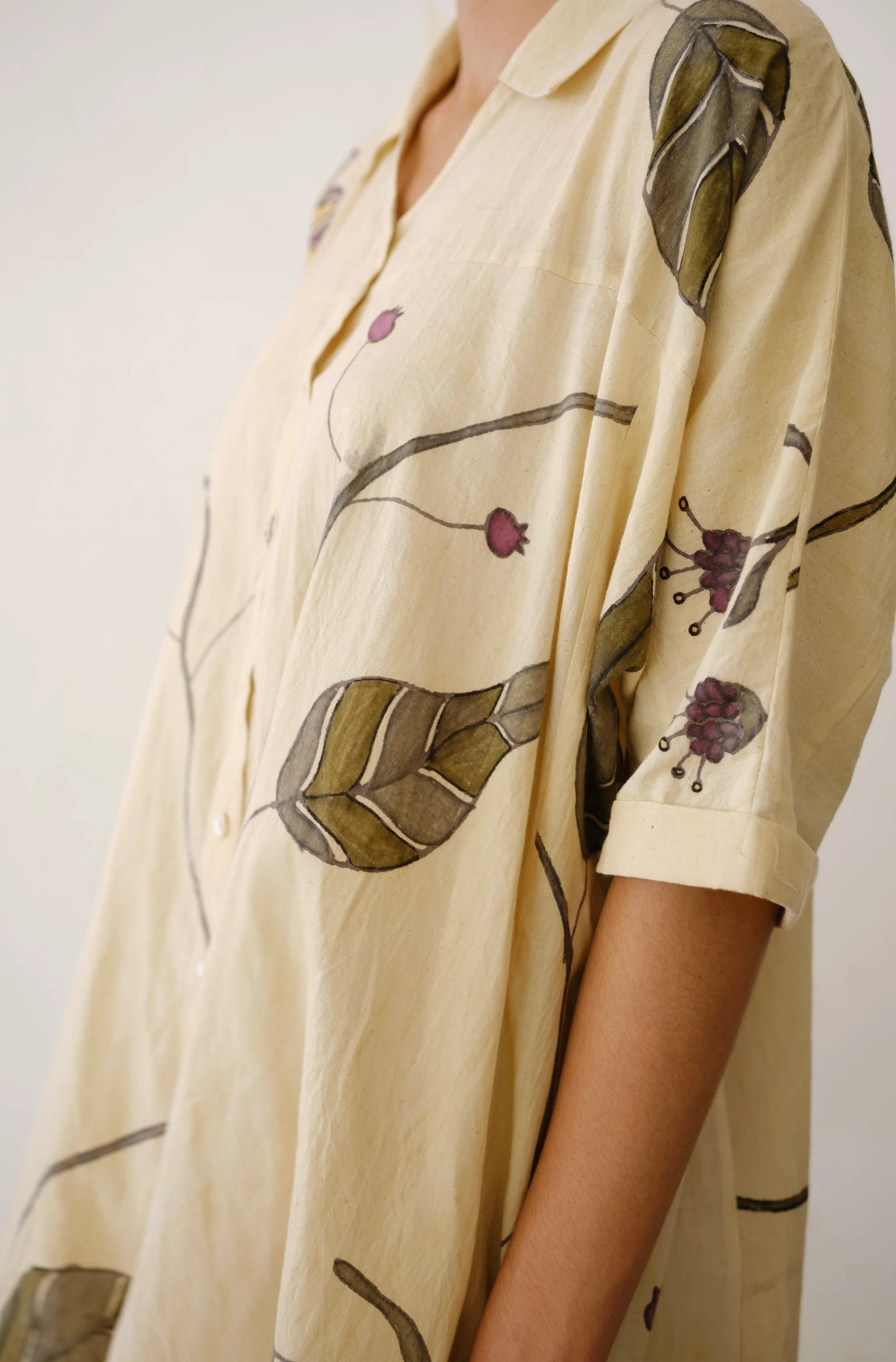 Summer Daydream Dress | Hand-painted Panelled Shirt Dress