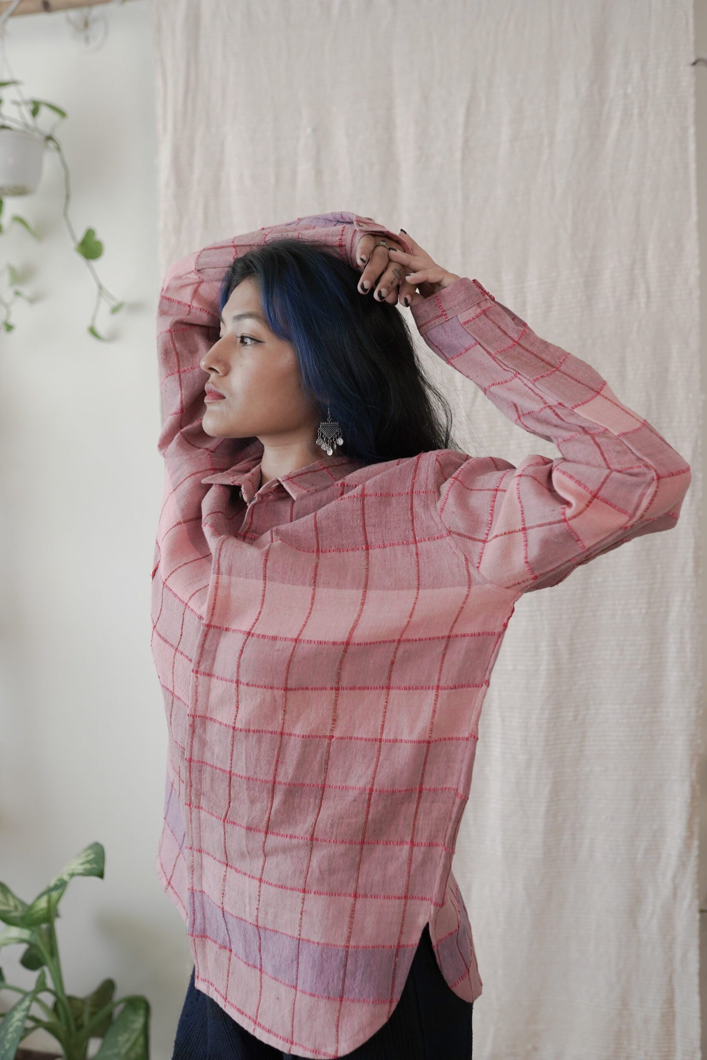 Pink Flush| Kala Cotton Checked Shirt