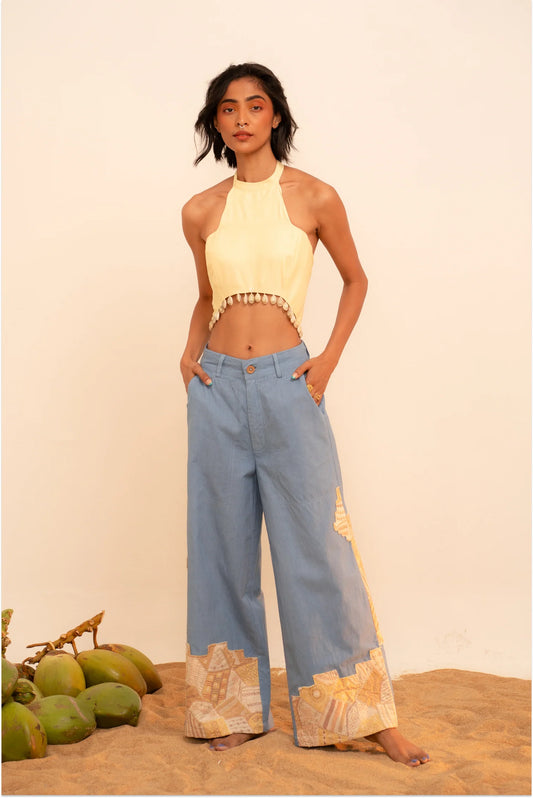 Samudram | Patchwork Wide-Leg Pants