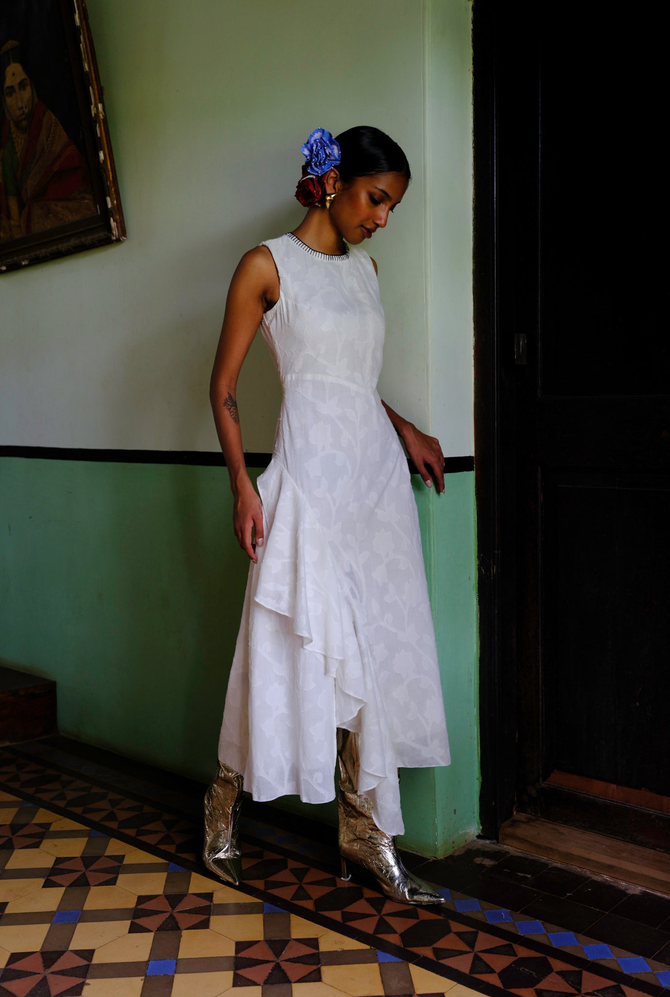 Triphal | White Ruffle Dress