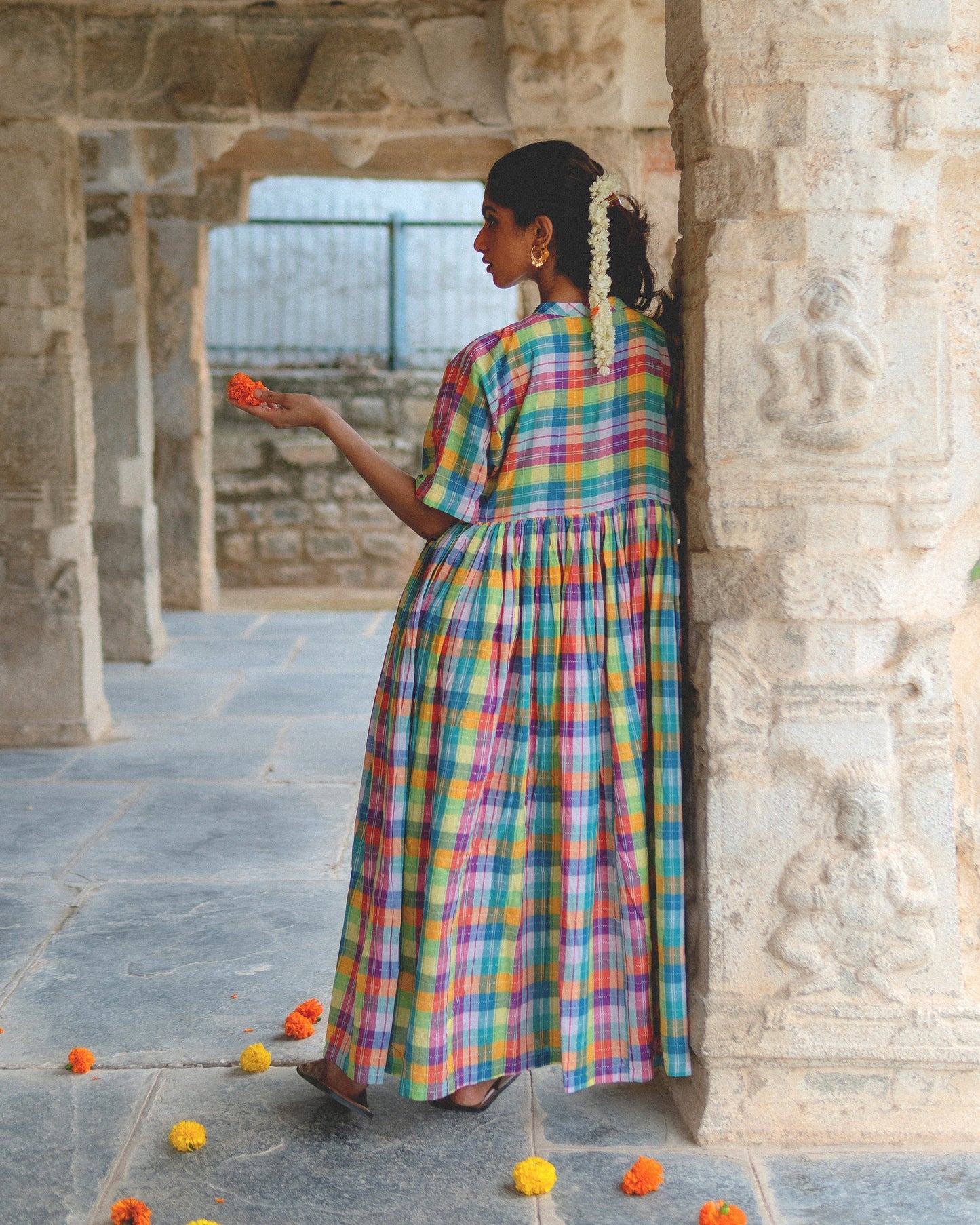 Madras | Long Checkered Dress