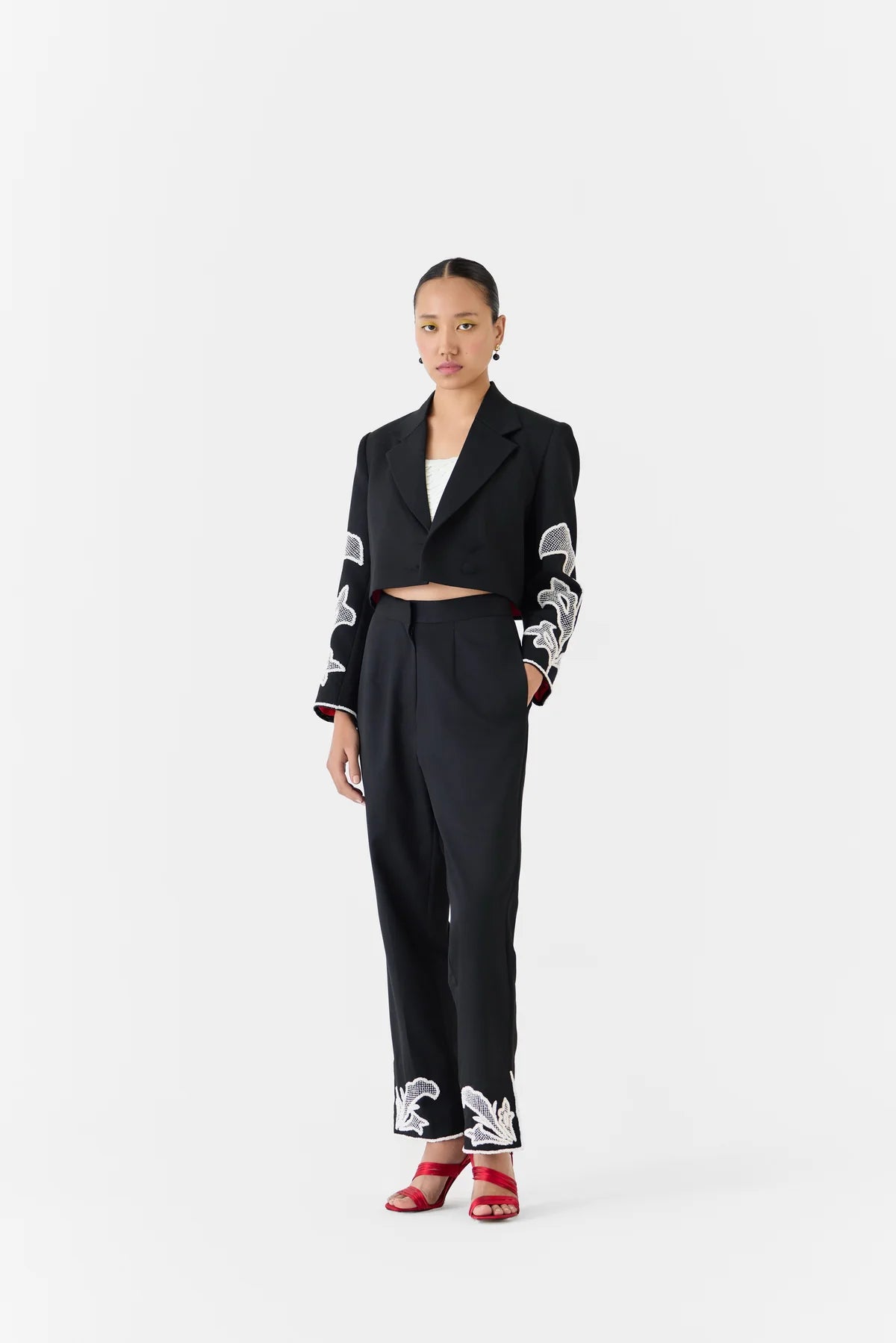 Moon Stone | Crop Blazer & Trousers Set