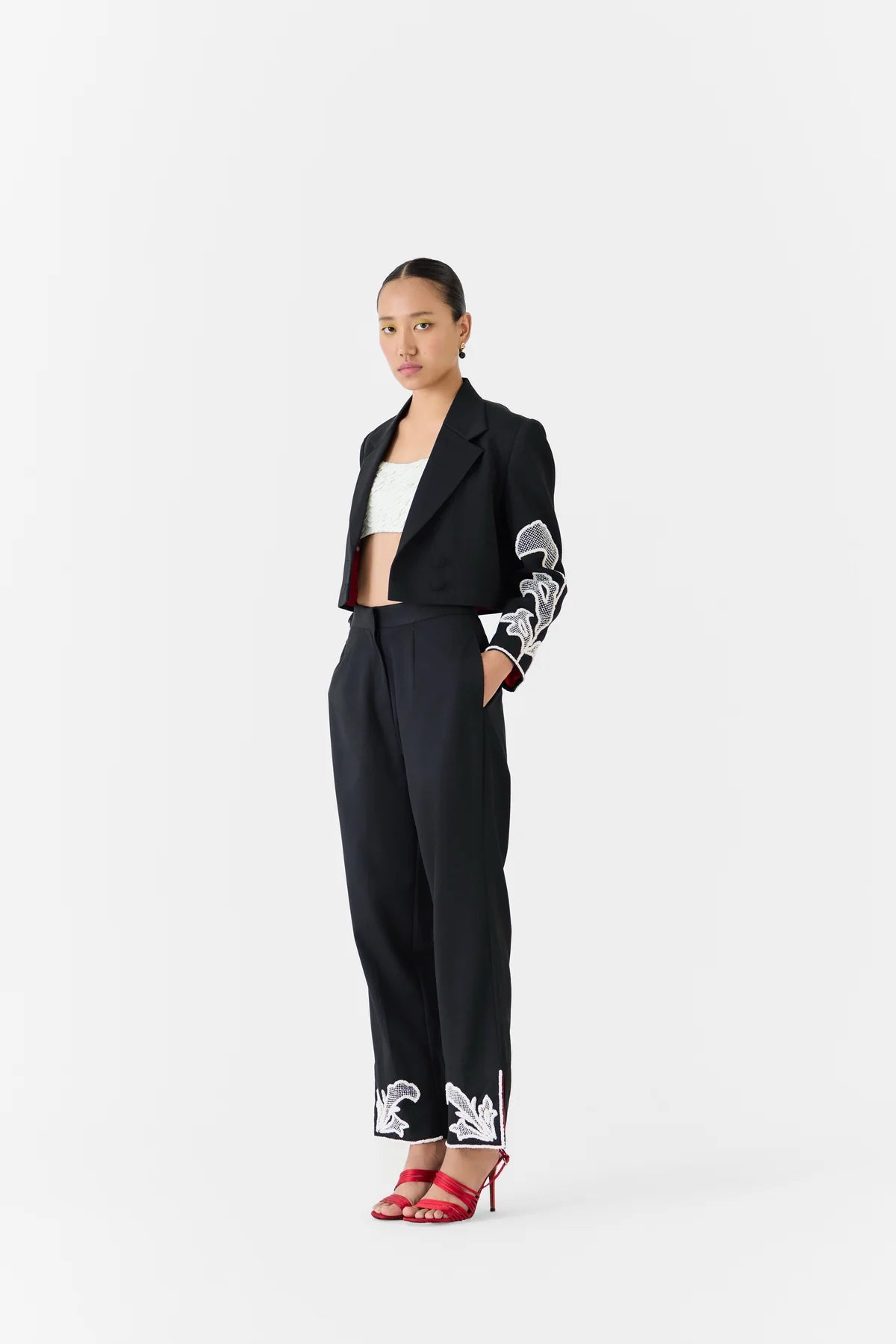 Moon Stone | Crop Blazer & Trousers Set