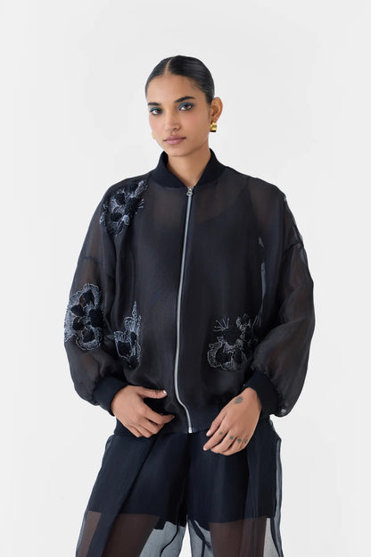 Ajisai | Organza Bomber Jacket