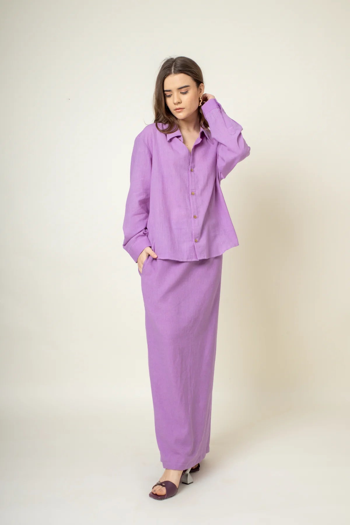 Abby | Purple Straight Skirt