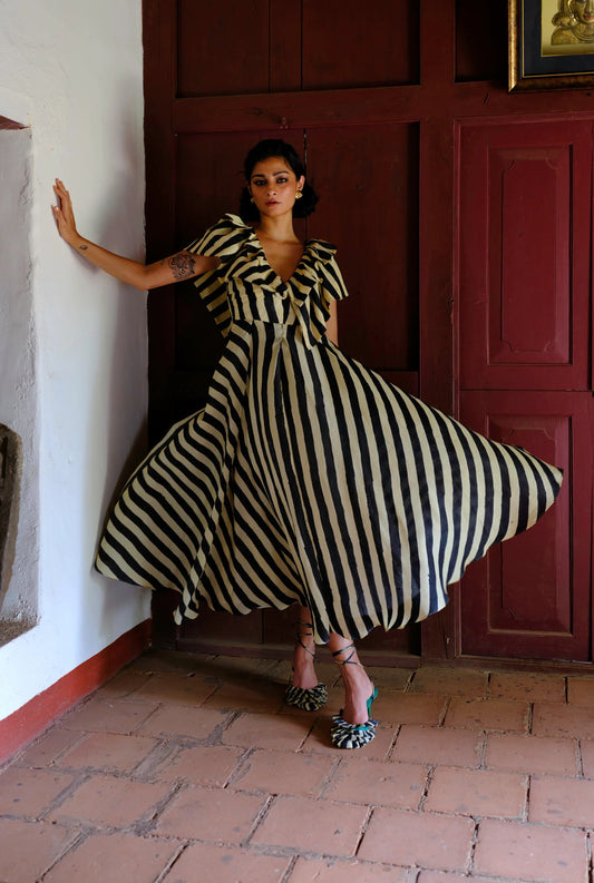 Bibi | Stripe Dress with Ruffles