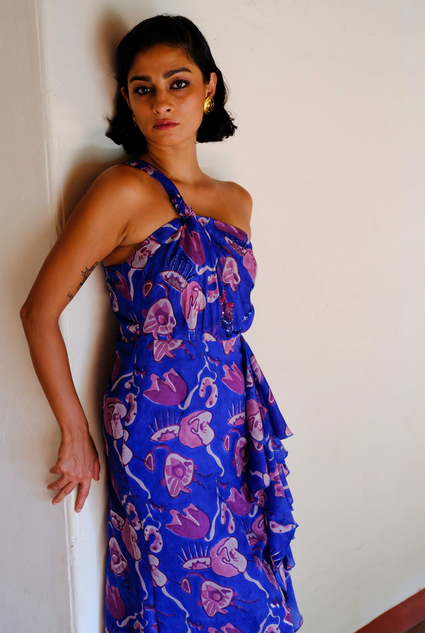 Meera | Knotted One Shoulder Dress